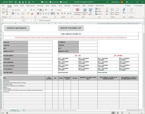 Excel STORE PACKING LIST